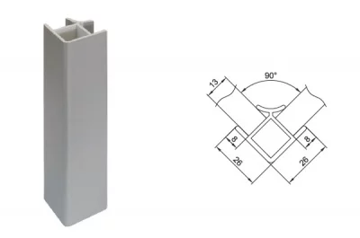 Комплект угловых элементов для цоколя ПВХ H.150, серый металлик