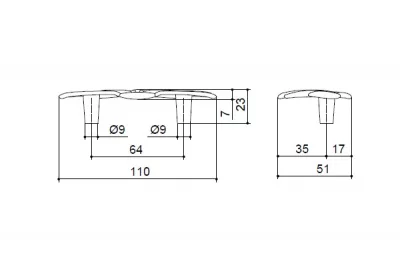 Ручка-скоба 64мм, отделка хром глянец