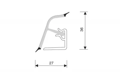 129.Бортик овальный L=4200, искра черная глянец
