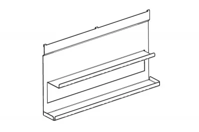 Полка для специй 2-х-уровневая, 256х75х320мм, отделка белый бархат (матовый)