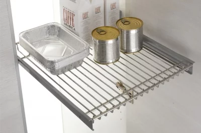 Сетчатая полка в базу 800 выдвижная, отделка хром