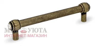 SIPARIO Ручка-рейлинг 128мм бронза состаренная с кристаллами Сваровски: RE2335SW2/128