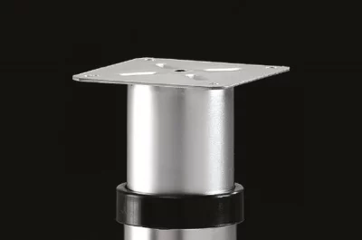 814 Нога d.80, Н720-920 телескопическая с подпятником, хром глянец