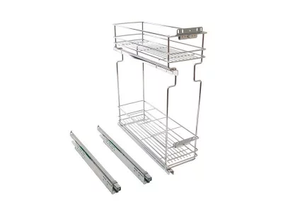 Бутылочница FGV в базу 200мм левая,глубиной 500мм, направляющие EXCEL, плавная доводка, хром