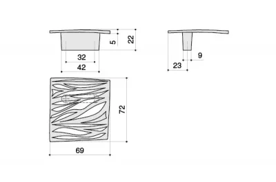 Ручка-кнопка, отделка никель полуглянец