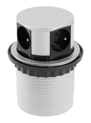 GTV: УДЛИНИТЕЛЬ ДЛЯ ОФИСА COMFORT 100mm, 4x розетка с заземлением, кабель 1,5m, алюминий: AE-BPW4U100-53