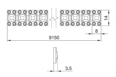 Тесьма декоративная в рулоне 9150 мм, отделка черная + горный хрусталь
