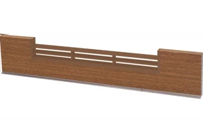 0307 Решётка вентиляционная для цоколя ПВХ H.100, L=600, орех рустикальный