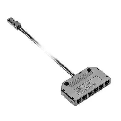 GTV: дистрибьютор AMP с 6 разъемами, кабелем 200 см и мини-соединителем AMP, черный, 6 гнезд LZ-AKZ612-10N