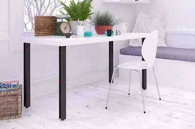 Нога для стола Бруклин, h.720, отделка черный бархат (матовый)+красный