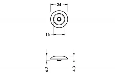 Заглушка для ножек серии 308, пластик, белая