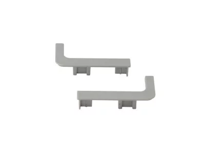 Комплект торцевых заглушек Г-образных верхнего профиля GOLA Alphalux(2 части:L+R), пластик серый