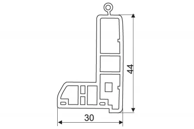 Профиль под установку ручки, цвет Бук, L=2.45м