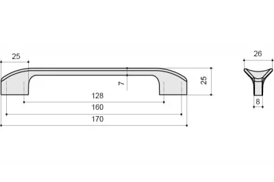 Ручка-скоба 160-128мм, отделка бронза натуральная