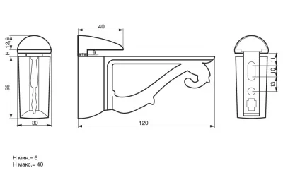 Менсолодержатель пеликан классический, отделка серебро старое, комплект 2 штуки