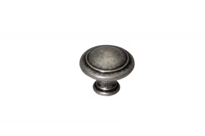 Ручка-кнопка, отделка старое серебро с блеском Ручка-кнопка, отделка старое серебро с блеском