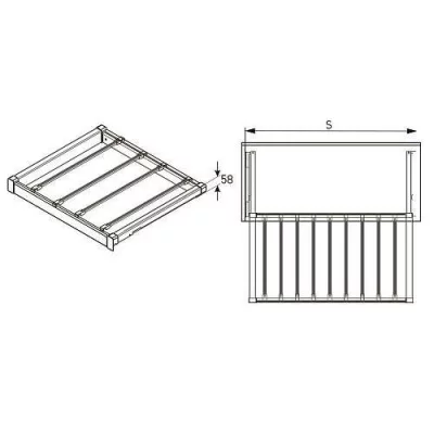 GTV: Вешалка для брюк WG-WSPOD60-60 графит, с доводчиком, полного выдвижения: WG-WSPOD60-60