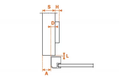 Петля 105" полунакладная для алюминиевой рамки