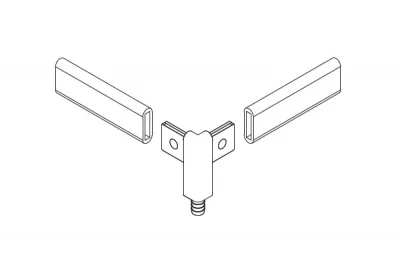 Держатель угловой, отделка хром глянец