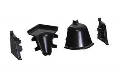 Комплект угловых элементов для овального бортика, цвет чёрный