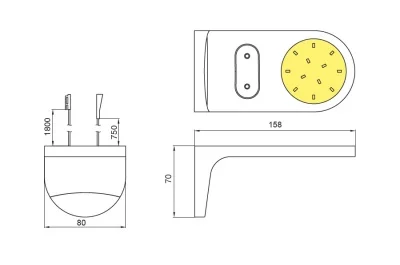 Светильник LED Angolo, 5W/12V, 6500K, отделка серебро матовое