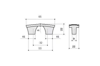 Ручка-скоба 32мм, отделка черный + горный хрусталь