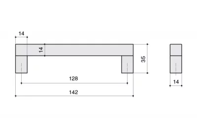 Ручка-скоба 128мм, отделка алюминий анодированный