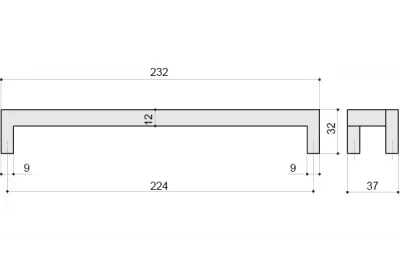 Ручка-скоба 224мм, отделка хром глянец