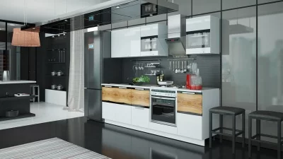 Кухонный гарнитур длиной - 240 см (со шкафом НБ)