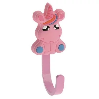 GTV: Крючок мебельный WM-UNICORN единорог, розовый: WM-UNICORN-RZ