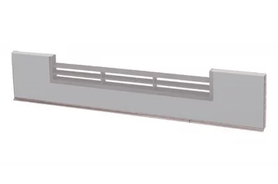 0400 Решётка вентиляционная для цоколя ПВХ H.120, L=600, под гладкий алюминий NEW
