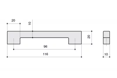 Ручка-скоба 96мм, отделка сталь шлифованная