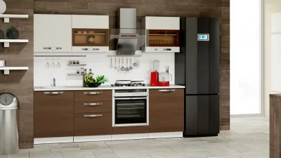 Кухонный гарнитур длиной - 240 см (со шкафом НБ) Кухонный гарнитур длиной - 240 см (со шкафом НБ)