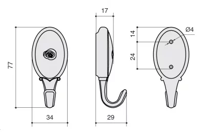 Вешалка, отделка бронза + вставка