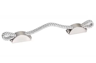 Ручка-скоба 96/128мм, отделка белый + сталь нержавеющая