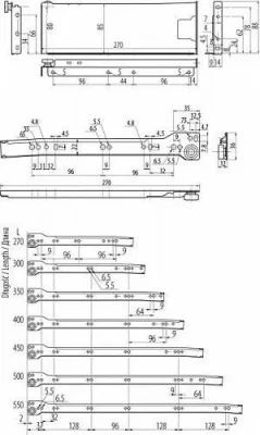 GTV: Направляющая роликовая L500мм белая GTV PR-0B-500-10