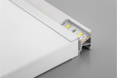 GTV: Алюминиевый профиль GLAX MINI торцевой, двухсторонний, цвет серебро, для ДСП 18мм (цена за 3 метра) PA-GLAXMNBDW3M-AL