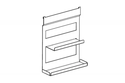 Полка универсальная 2-х-уровневая, 406х100х320мм, отделка белый бархат (матовый)