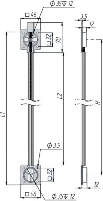 Корректор фасада, врезной, регулировка в чашке корректора, L-2175 мм: BR228B0001