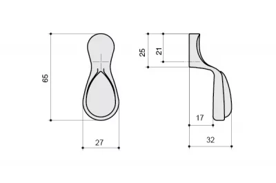 Ручка-серьга, отделка серебро старое + керамика