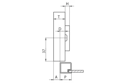 Петля 110 полунакладная для алюминиевой рамки, Slide-on, отделка никель