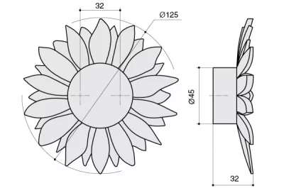 Ручка-кнопка 16/32 мм, отделка оранжевая