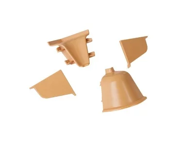 Комплект соединителей овального пристеночного бортика (VER%/35), (4ч.:2 загл., 90°внут.+90°внеш.) пластик, бежевый 94137