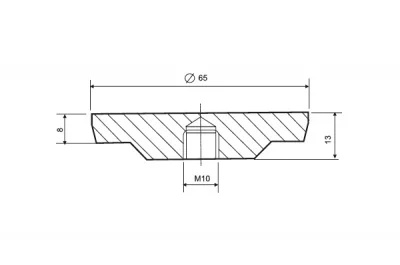 615 Crystal Комплект ног d.60мм Н470 для стеклянного стола, рифлёный алюминий (4 ноги + 4 базы)