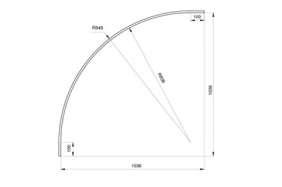 Закругление для цоколя ПВХ Н.120, R.936, под шлифованную нержавеющую сталь