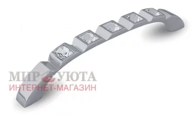 Ручка-скоба 128мм хром с кристаллами Сваровски: WMN.667.128.KR02