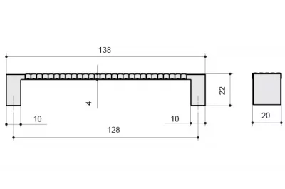 Ручка-скоба 128мм, отделка бронза