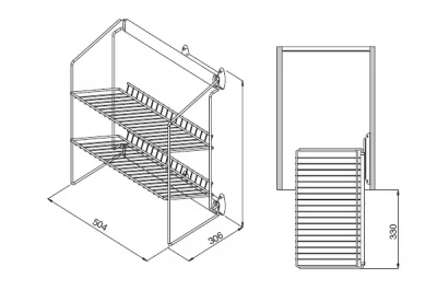 Выдвижная полка для обуви, двухуровневая