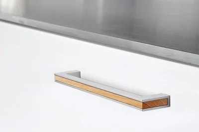 Ручка-скоба FRAME 160мм, отделка венге + сталь нержавеющая