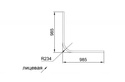 0330 Закругление для цоколя ПВХ Н.120, черный глянец